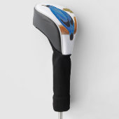 Blue Cuckooshrike Waterverf Bird Golfheadcover (Schuin)