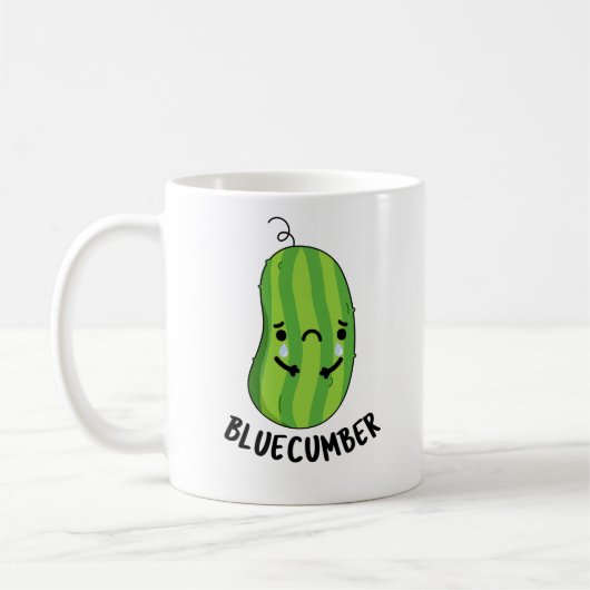 Blue-cumber Funny Sad Veggie Cucumber Pun Koffiemok (Links)
