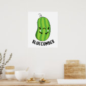 Blue-cumber Funny Sad Veggie Cucumber Pun Poster (Keuken)