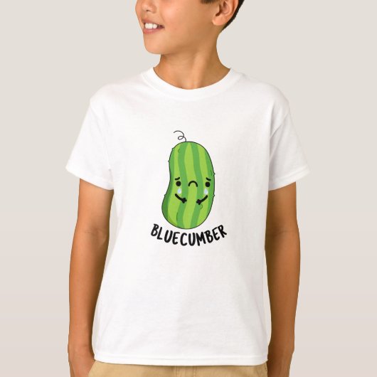 Blue-cumber Funny Sad Veggie Cucumber Pun T-shirt (Voorkant)