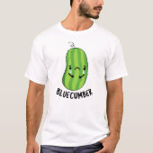 Blue-cumber Funny Sad Veggie Cucumber Pun T-shirt (Voorkant)