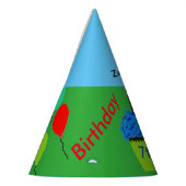 Blue Cupcake Aangepaste Birthday Petten Feesthoedjes (Links)