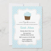 Blue Cupcake Baby shower Invitation Kaart (Voorkant)