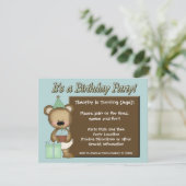Blue Cupcake Beer Birthday Party Invitations Kaart (Staand voorkant)