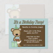Blue Cupcake Beer Birthday Party Invitations Kaart (Voorkant / Achterkant)