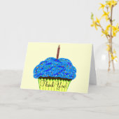 Blue Cupcake Birthday Bedankt voor je kaarten (Gele Bloem)