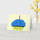 Blue Cupcake Birthday Bedankt voor je kaarten (Gele Bloem)