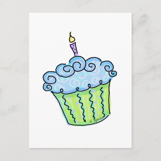 Blue cupcake briefkaart (Voorkant)