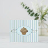 Blue Cupcake Briefkaart (Staand voorkant)