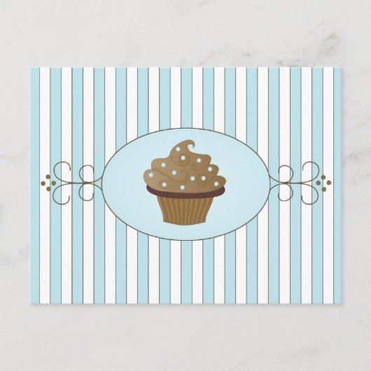 Blue Cupcake Briefkaart (Voorkant)