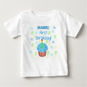 Blue Cupcake First Birthday  (Voorkant)