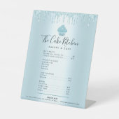 Blue Cupcake Glitter Drivers Bakery Menu Price Lis Reclamebord Met Voetstuk (Voorkant)