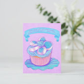 Blue Cupcake~Good Cadeauscript Briefkaart (Staand voorkant)