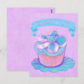 Blue Cupcake~Good Cadeauscript Briefkaart (Voorkant / Achterkant)