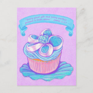 Blue Cupcake~Good Cadeauscript Briefkaart