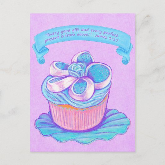 Blue Cupcake~Good Cadeauscript Briefkaart (Voorkant)