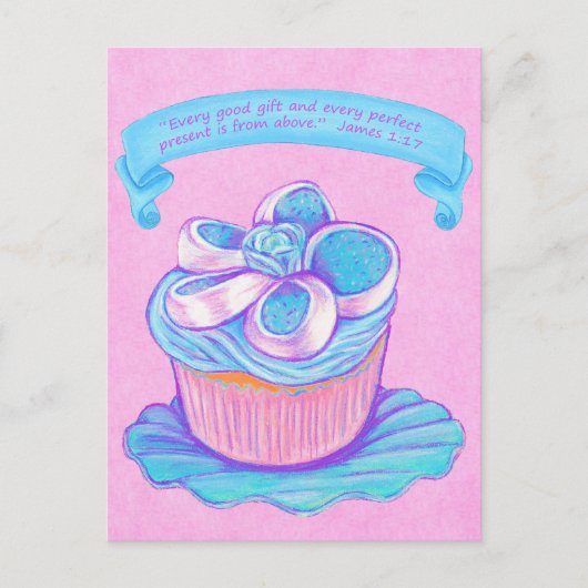 Blue Cupcake~Good Cadeauscript Briefkaart (Voorkant)