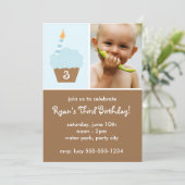 Blue Cupcake Kaart (Staand voorkant)