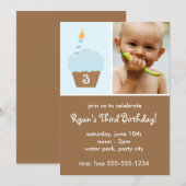 Blue Cupcake Kaart (Voorkant / Achterkant)