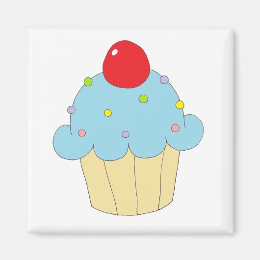 Blue Cupcake Magneet (Voorkant)