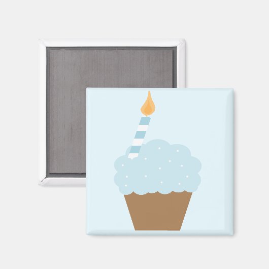 Blue Cupcake Magneet (Voorkant / Achterkant)