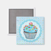 Blue Cupcake Magnet (Voorkant / Achterkant)