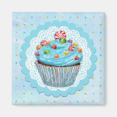 Blue Cupcake Magnet (Voorkant)