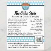 Blue Cupcake & Polka Dot, Cake Store Adverteren Flyer (Voorkant)
