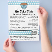 Blue Cupcake & Polka Dot, Cake Store Adverteren Flyer (Hand)
