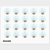 Blue Cupcake Ronde Sticker (Vel)