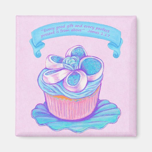 Blue CupCake Scripting Magnet (Voorkant)