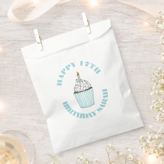 Blue Cupcake Specialized Birthday Party Favor Bedankzakje (Geknipt)