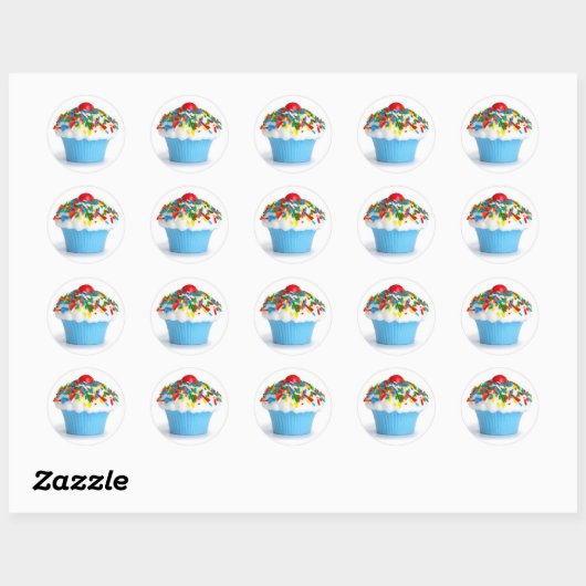 Blue Cupcake Sticker (Vel)