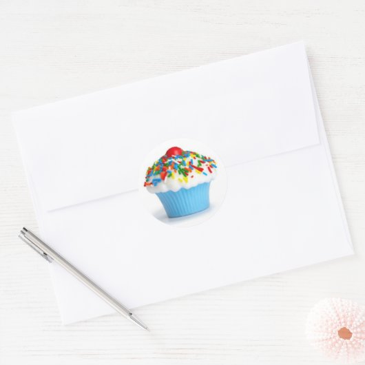 Blue Cupcake Sticker (Envelop)