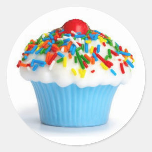 Blue Cupcake Sticker