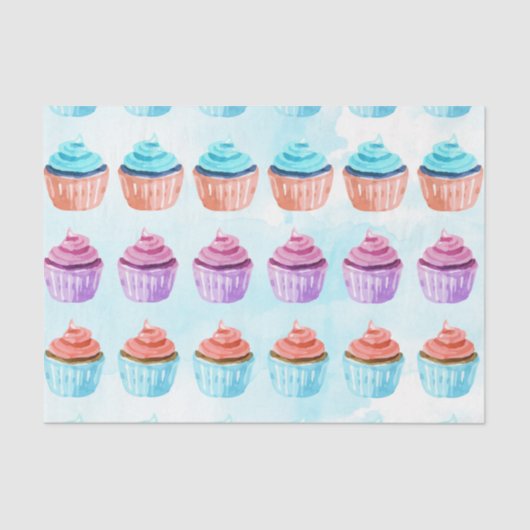 Blue Cupcake Tissuepapier (Voorkant)