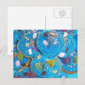 Blue Cupcakes briefkaart (Voorkant / Achterkant)