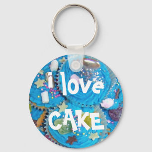 Blue Cupcakes 'i love CAKE'-sleutelhanger Sleutelhanger