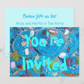 Blue Cupcakes, uitnodiging (Voorkant / Achterkant)
