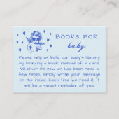 Blue Cupid Valentines Book Request Baby Shower Informatiekaartje (Voorkant)