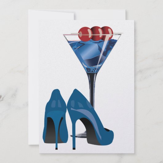 Blue Curacao Cocktail uitnodiging (Voorkant)