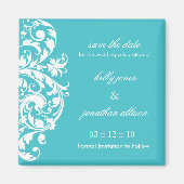 Blue Curacao Save the Date Wedding Magnet (Voorkant)