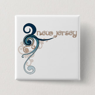 Blue Curly Swirl New Jersey Button