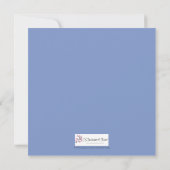 Blue Curtain Inleiding Geboorteaankondiging Kaart (Achterkant)