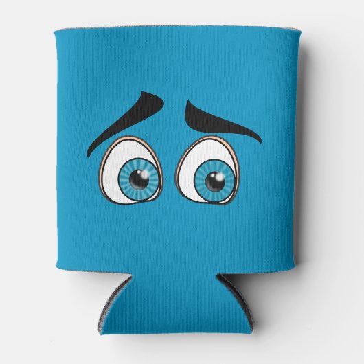 Blue Curuous Eyes Grappige Koelbox - Blikjeskoeler (Voorkant)