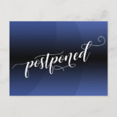 Blue Curve Postponed Wedding Notice Briefkaart (Voorkant)