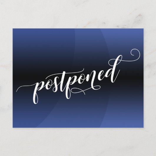 Blue Curve Postponed Wedding Notice Briefkaart (Voorkant)
