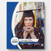 Blue Curved Lijst Photo Afstuderen Fotoplaat (Voorkant)