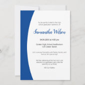 Blue Curved Lijst Photo Afstuderen Kaart (Achterkant)