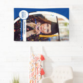 Blue Curved Lijst Photo Afstuderen Spandoek (Insitu)